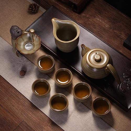 景德镇陶瓷茶具套装黄陶茶具套装礼品高端功夫茶具定制logo