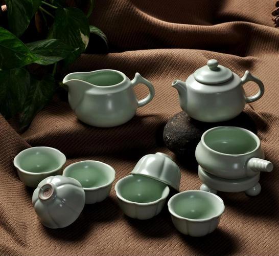 汝窑茶具套装汝瓷茶海功夫陶瓷茶壶礼品盒厂家批发销售